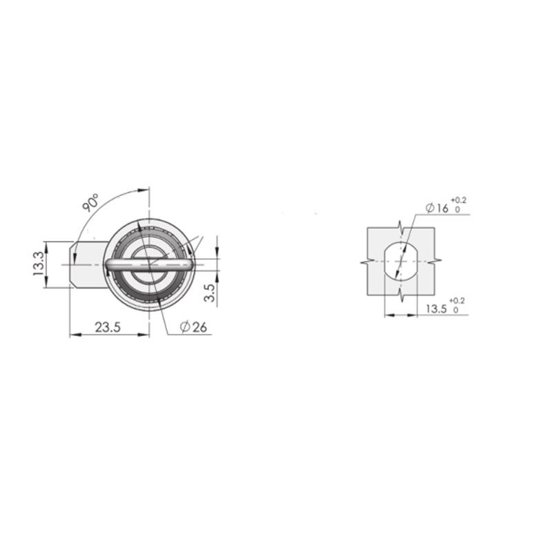 MS816-3S-4S 90°Rotasi 360N Memuat Kunci Industri Baja Tahan Karat MS816-3S-4S 90°Rotasi 360N Memuat Kunci Industri Baja Tahan Karat