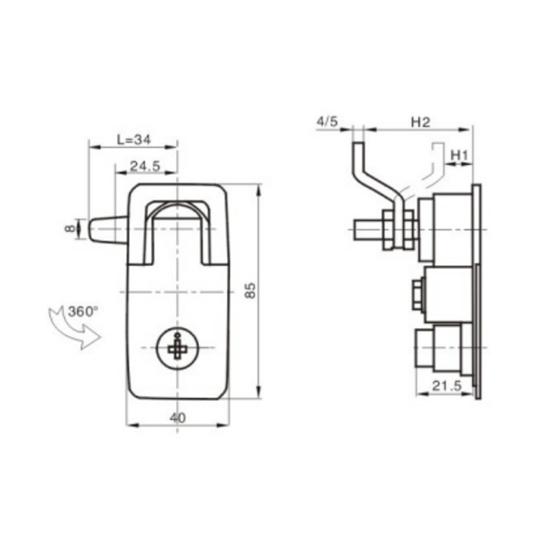 MS726-1C 210g Kunci Kabinet Tipe Kompresi Basis Paduan Seng, Pegangan MS726-1C 210g Kunci Kabinet Tipe Kompresi Basis Paduan Seng, Pegangan
