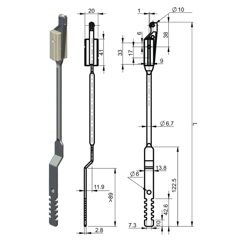 LG002-1 Aksesori Kunci Industri Batang Penghubung